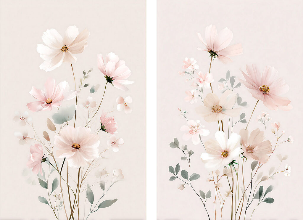 Couple of flowers on a white background