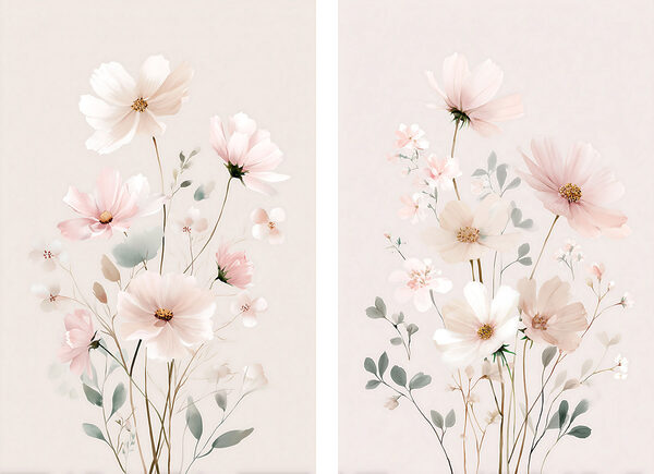 Couple of flowers on a white background