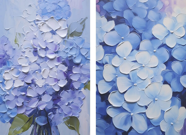 Painting of flowers on canvas Painting of flowers on canvas