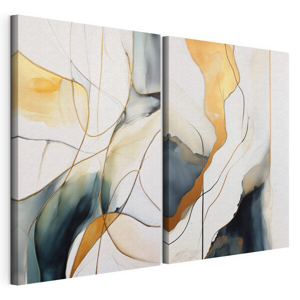 Deux tableaux de couleurs différentes Impression sur toile modulaire Deux tableaux de couleurs différentes