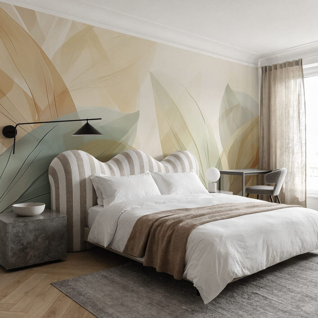 Des feuilles translucides virevoltent dans des teintes douces Des feuilles translucides virevoltent dans des teintes douces