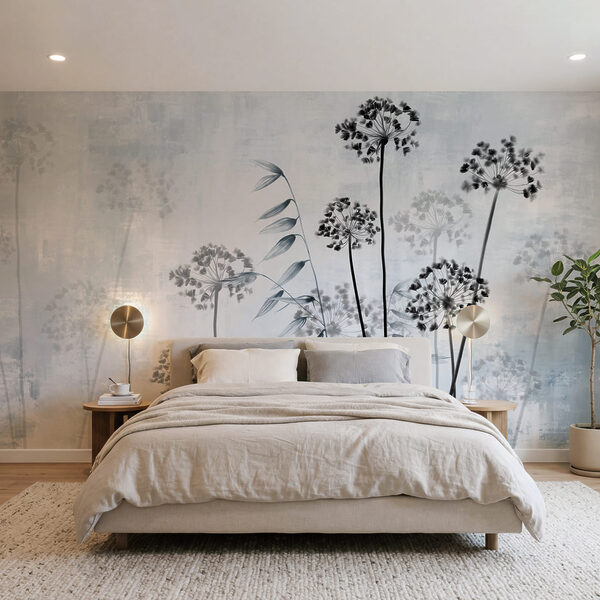 Wall mural - Elegant silhouettes against soft background Wall mural - Elegant silhouettes against soft background