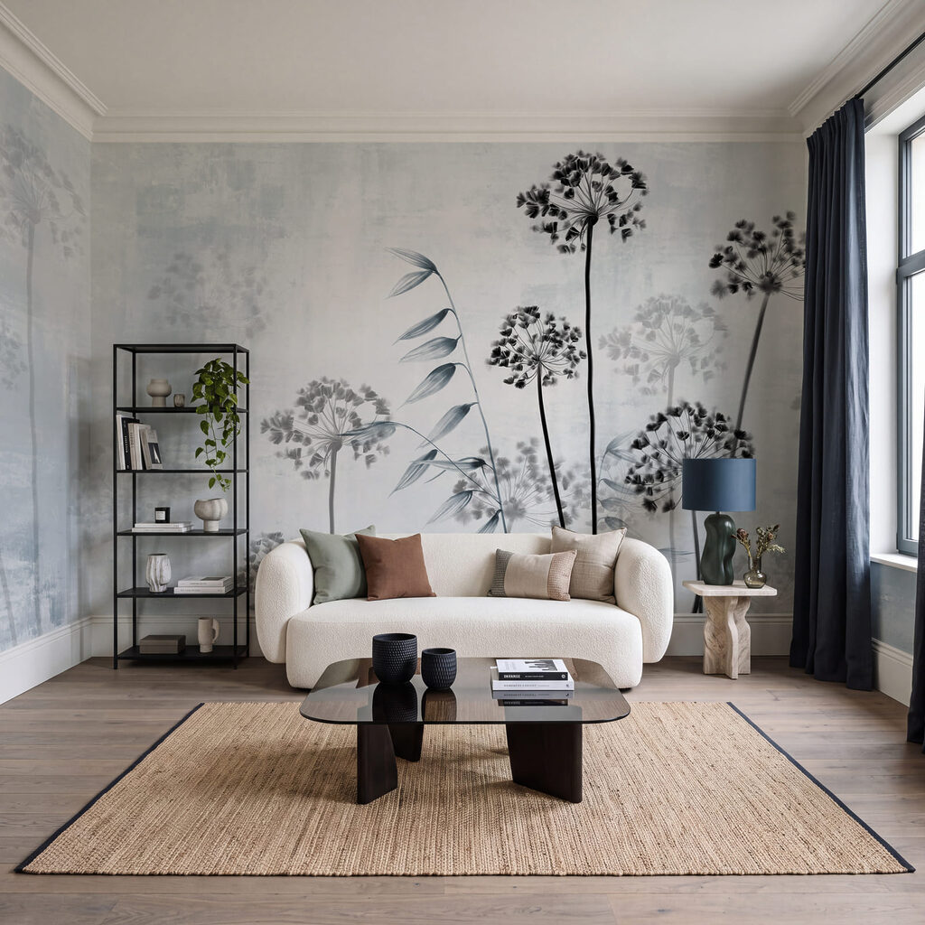 Wall mural - Elegant silhouettes against soft background Wall mural - Elegant silhouettes against soft background