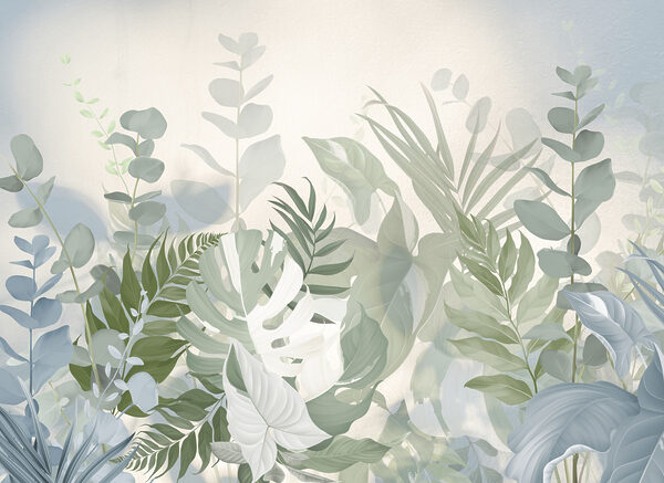 Soft leaves in tranquil tones