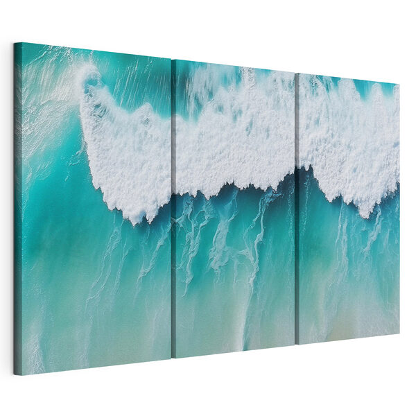 Des vagues qui dansent sur des eaux turquoise Impression sur toile modulaire Des vagues qui dansent sur des eaux turquoise