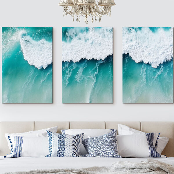 Waves dancing on turquoise waters Waves dancing on turquoise waters