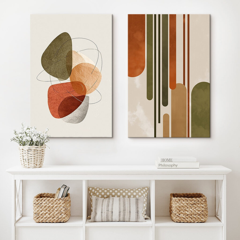 - Abstract forms in earthy tones