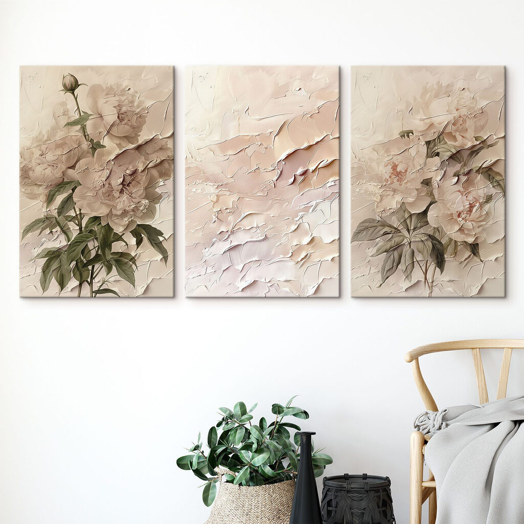 Painting of flowers on a wall Painting of flowers on a wall