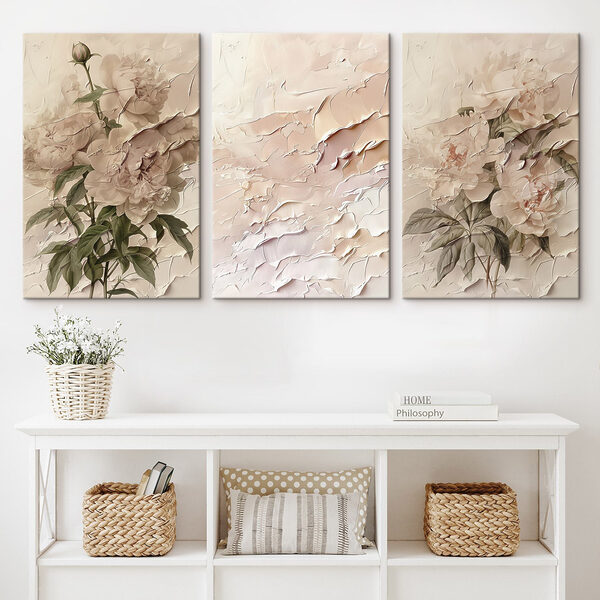 Painting of flowers on a wall Painting of flowers on a wall
