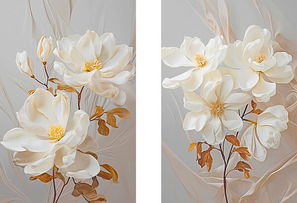 - Elegant blossoms in soft hues - Elegant blossoms in soft hues