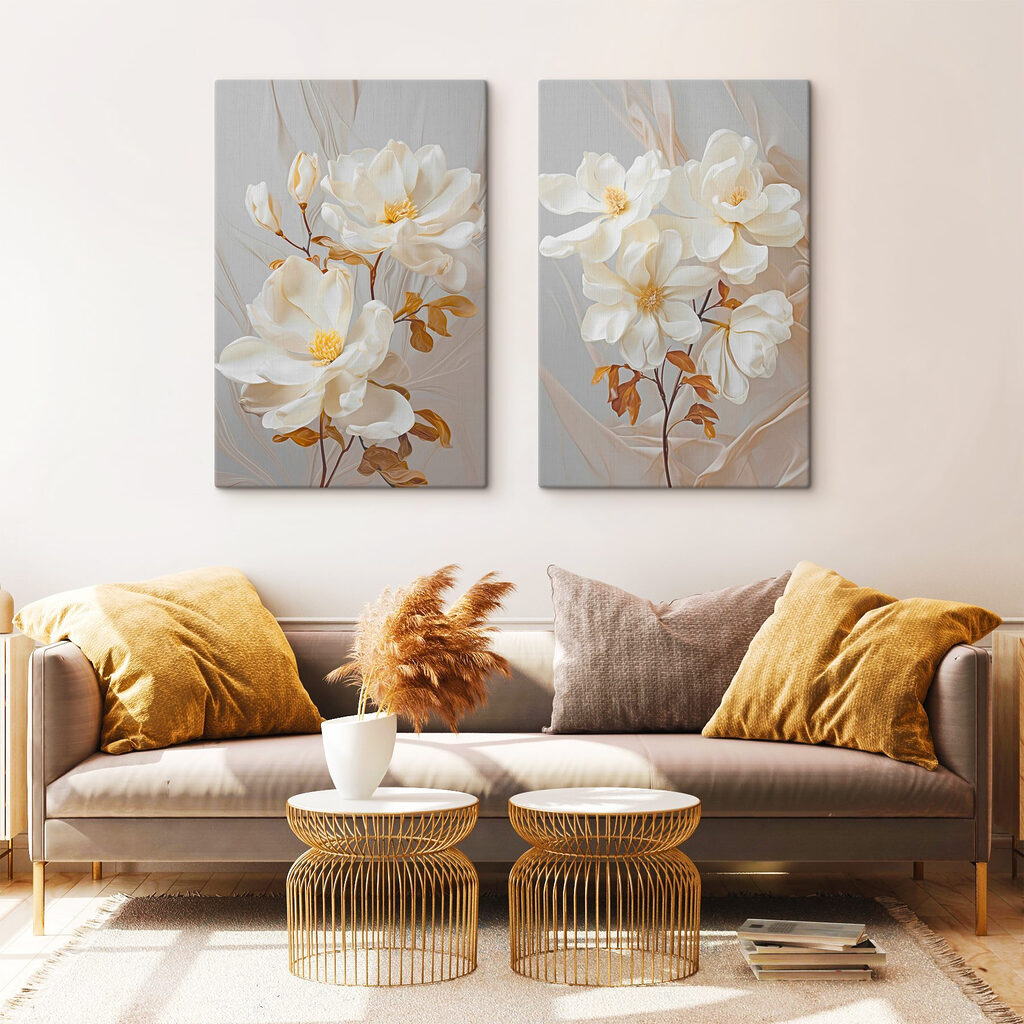 - Elegant blossoms in soft hues - Elegant blossoms in soft hues