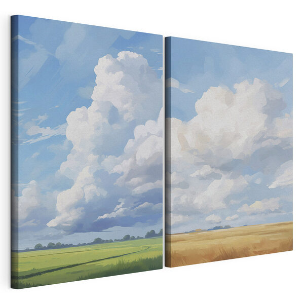 Comparaison d'un paysage Impression sur toile modulaire Comparaison d'un paysage