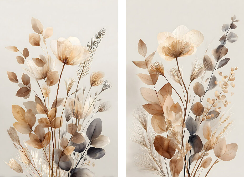 Delicate floral arrangements in soft hues