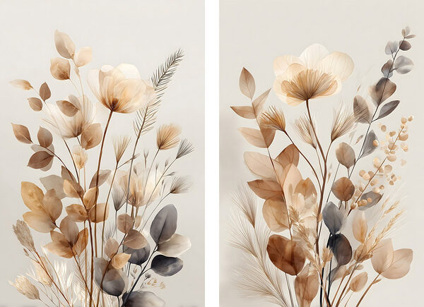 Delicate floral arrangements in soft hues