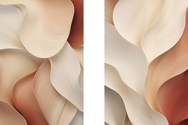 Flowing shapes in soft color palette