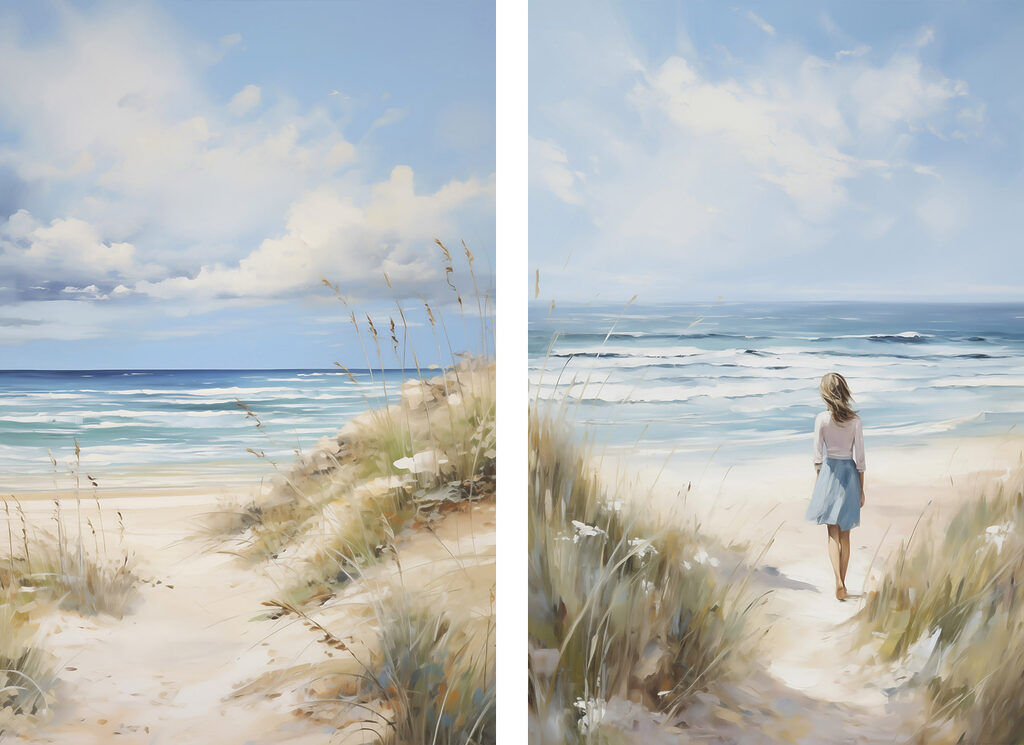 Woman walking on a beach Woman walking on a beach