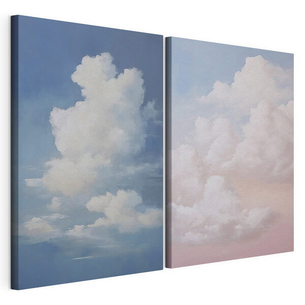 Impression sur toile modulaire Un ciel bleu parsemé de nuages blancs
