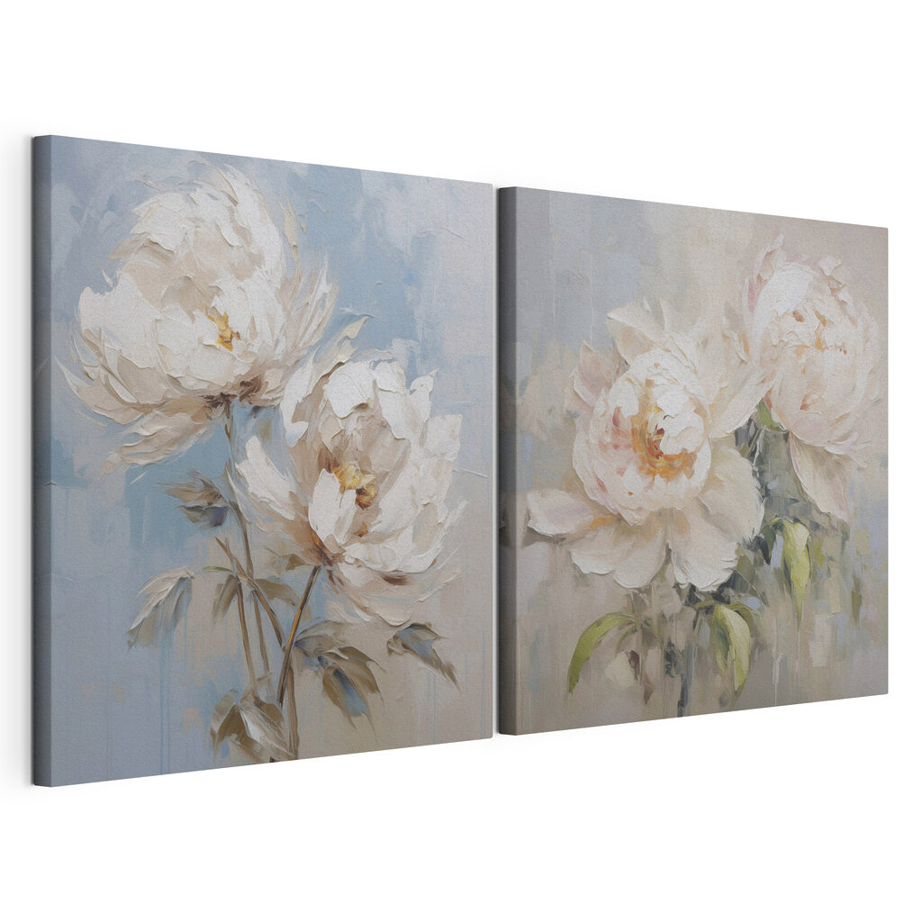 Painting of flowers on canvas Painting of flowers on canvas