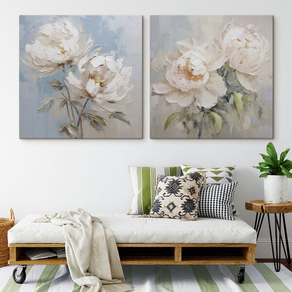 Painting of flowers on canvas Painting of flowers on canvas