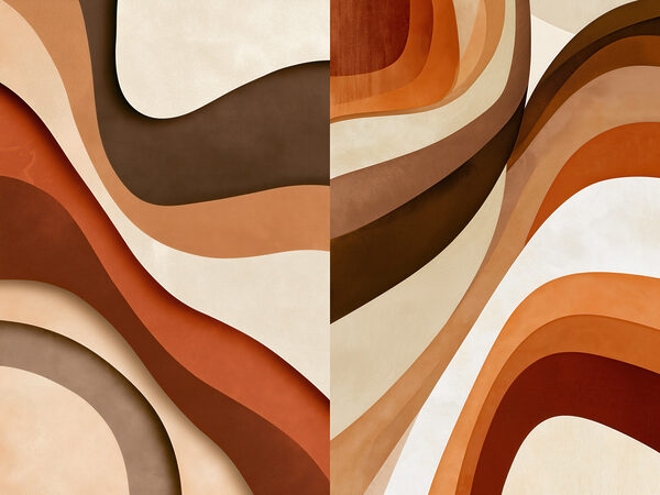Flowing curves in warm earth tones