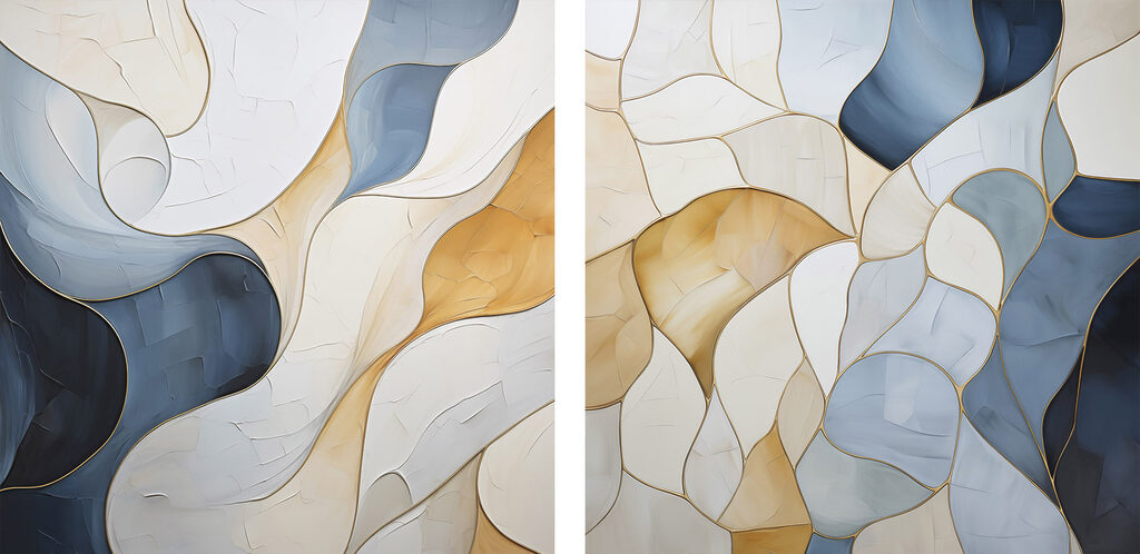 Flowing shapes in soft colors Flowing shapes in soft colors