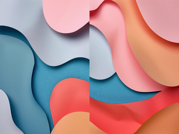 Collage of different colored shapes Collage of different colored shapes