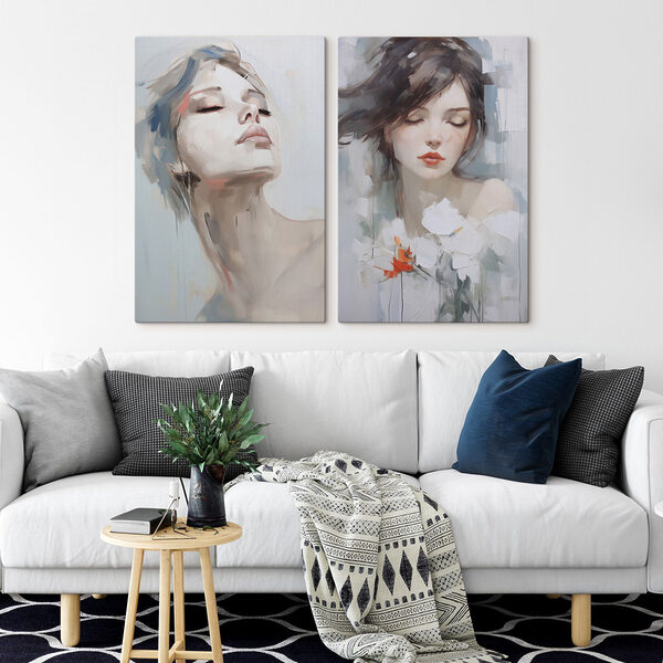 Two paintings of a woman Two paintings of a woman