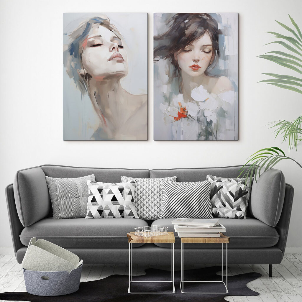 Two paintings of a woman Two paintings of a woman