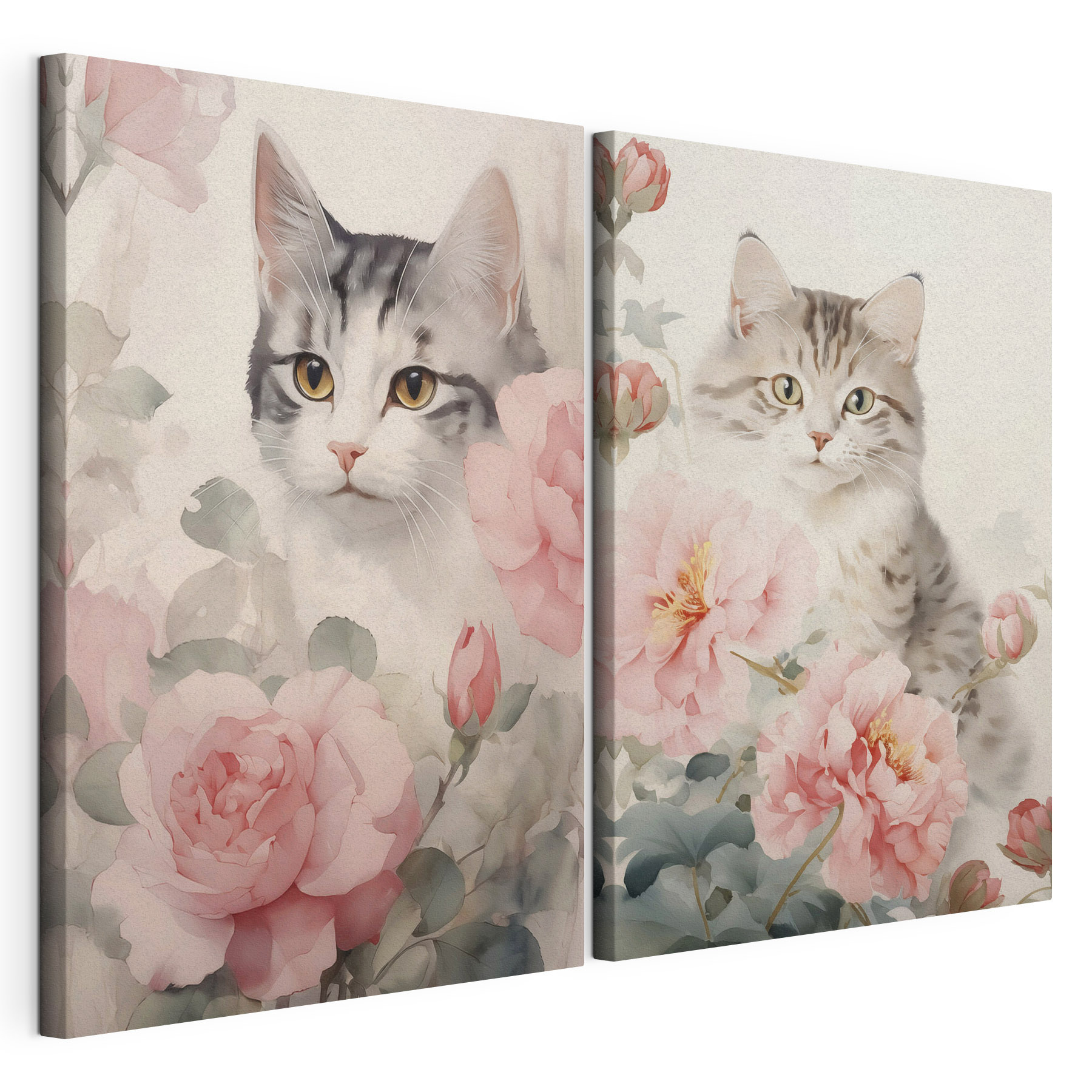 Cat in a garden of flowers