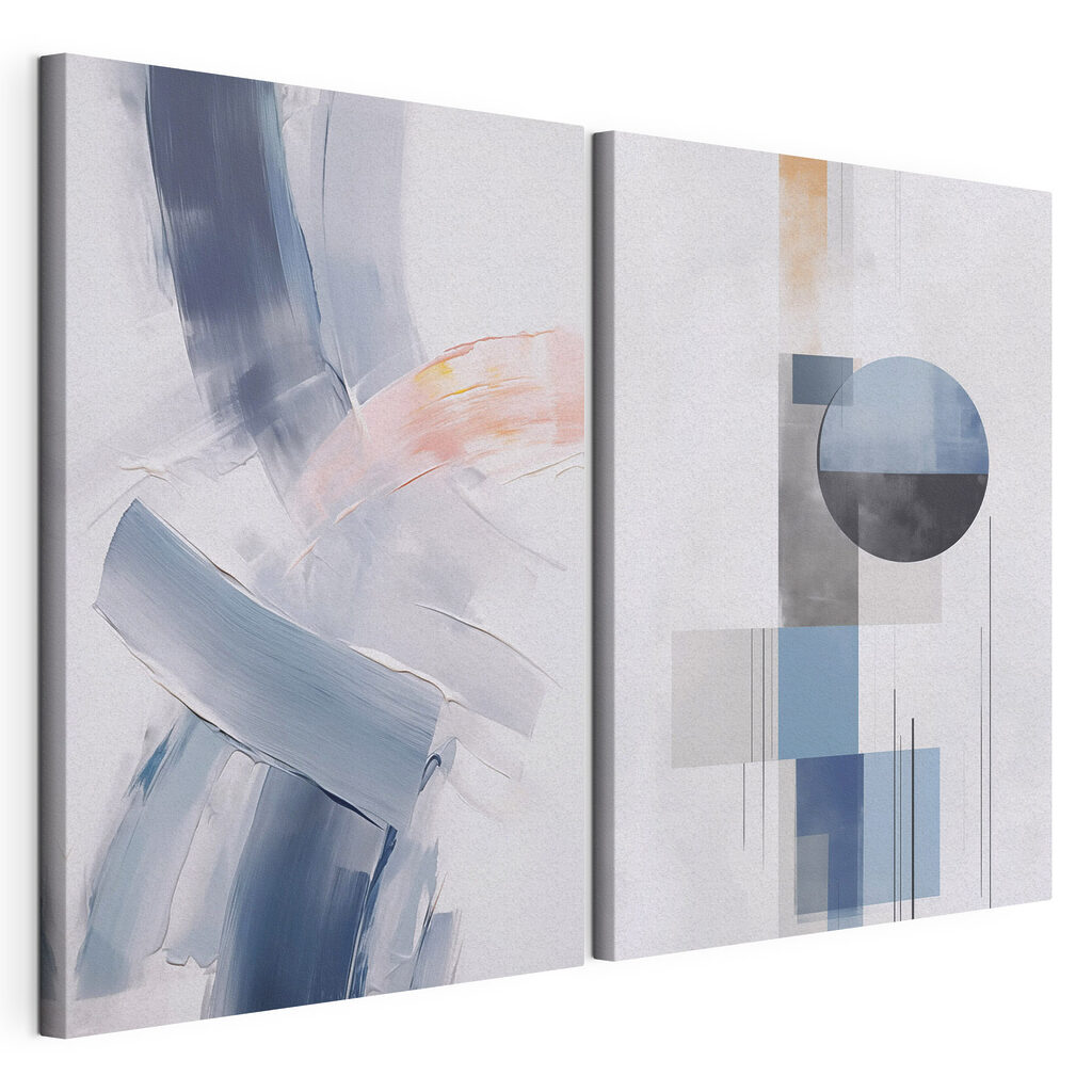 Two paintings of different colors