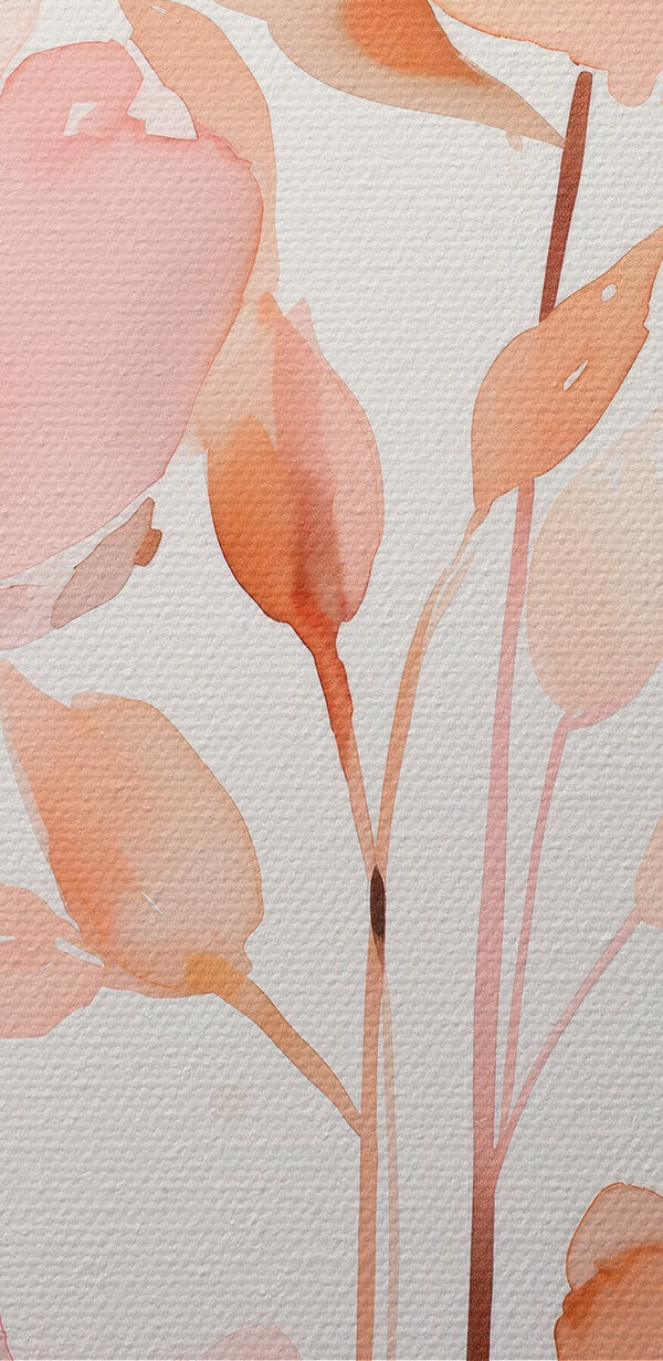 Painting of flowers on a white surface