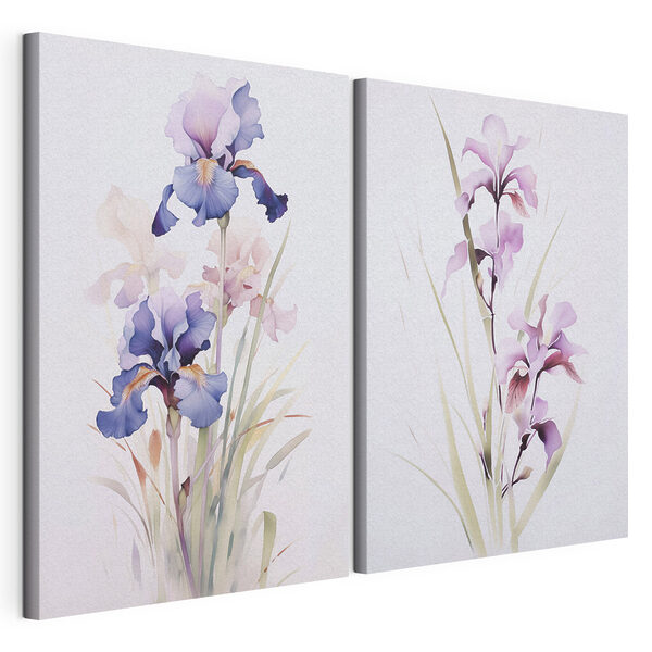 Peinture représentant des fleurs sur un fond blanc Impression sur toile modulaire Peinture représentant des fleurs sur un fond blanc