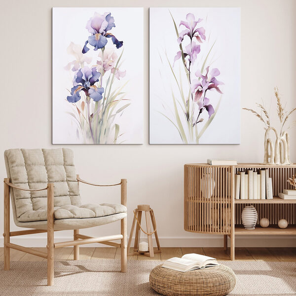 Painting of flowers on a white surface