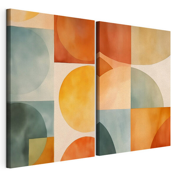 Impression sur toile modulaire Des formes douces dans des tons chauds