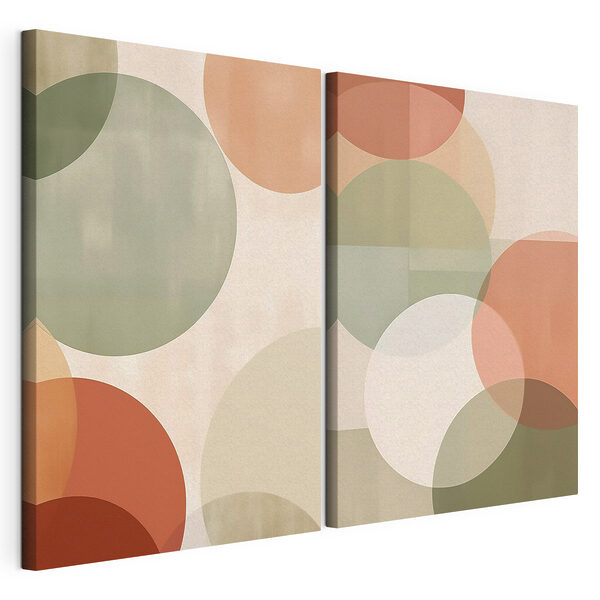 Cercles abstraits aux couleurs douces Impression sur toile modulaire Cercles abstraits aux couleurs douces