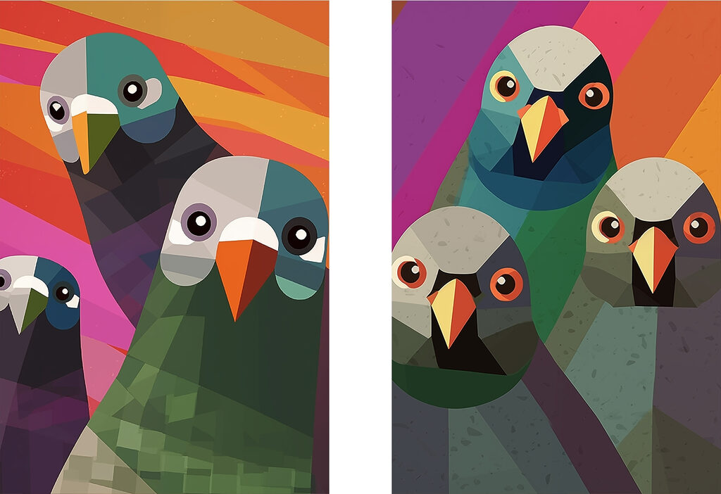 Group of birds with different colors Group of birds with different colors