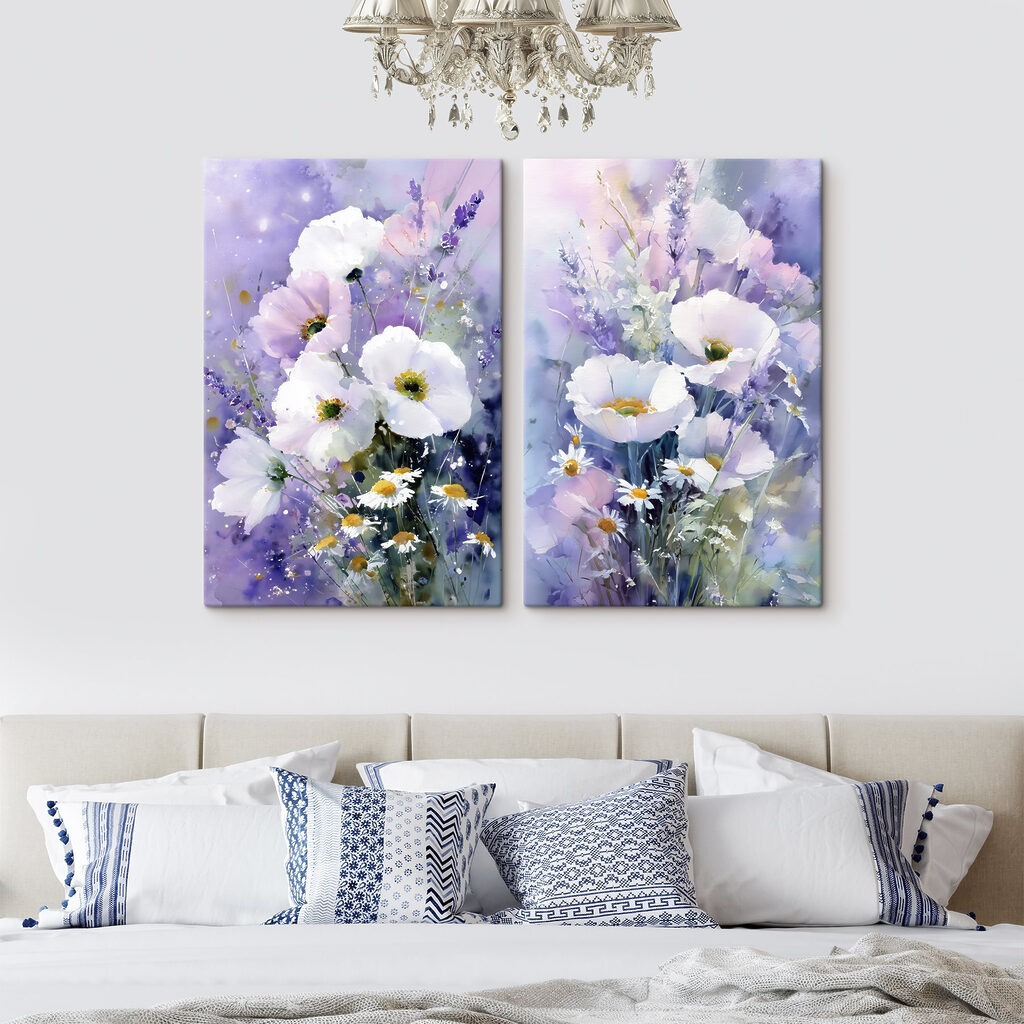 Delicate blooms dancing in soft hues Delicate blooms dancing in soft hues