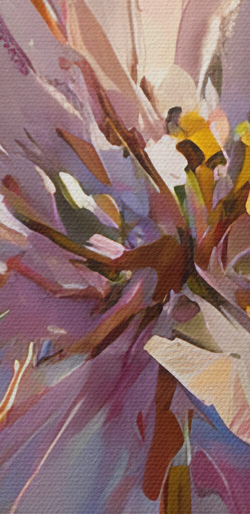 Painting of flowers on a purple background