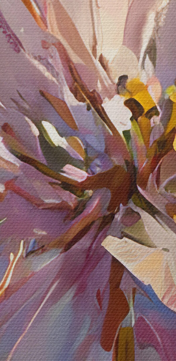 Painting of flowers on a purple background