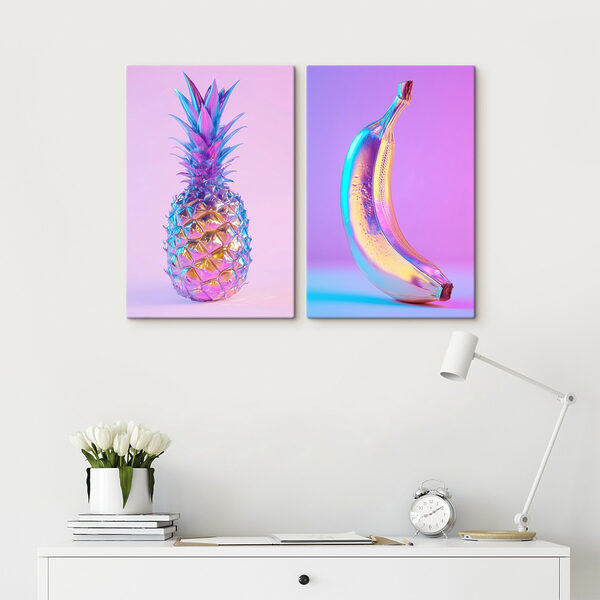 Banana and a pineapple