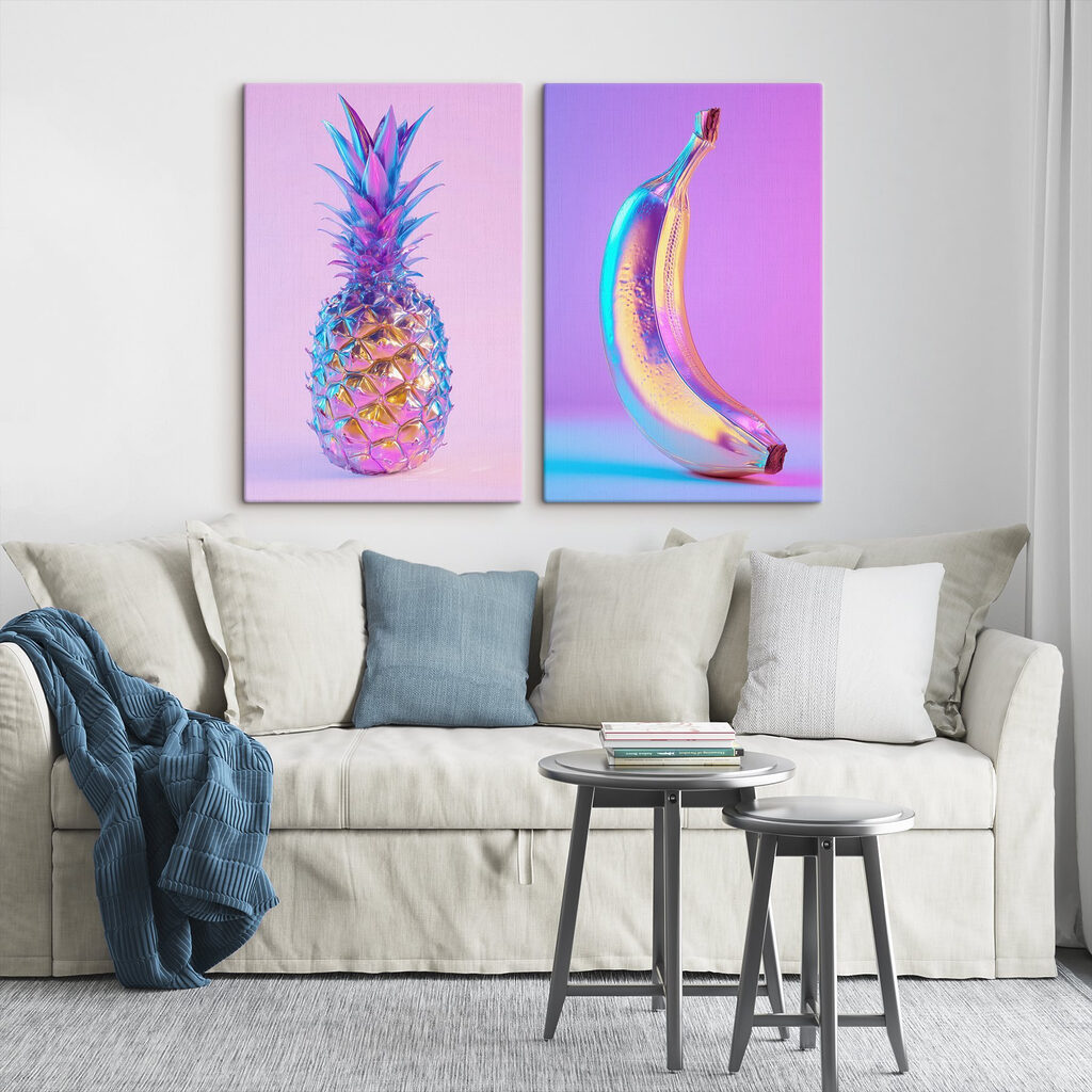 Banana and a pineapple