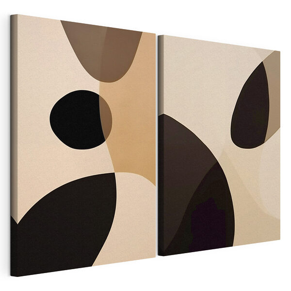 Impression sur toile modulaire Formes abstraites dans des tons neutres