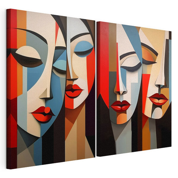 Collage of a painting of a woman's face Collage of a painting of a woman's face