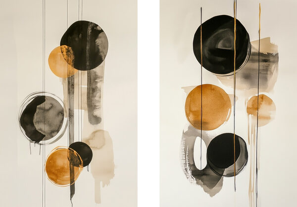 Painting of circles and lines
