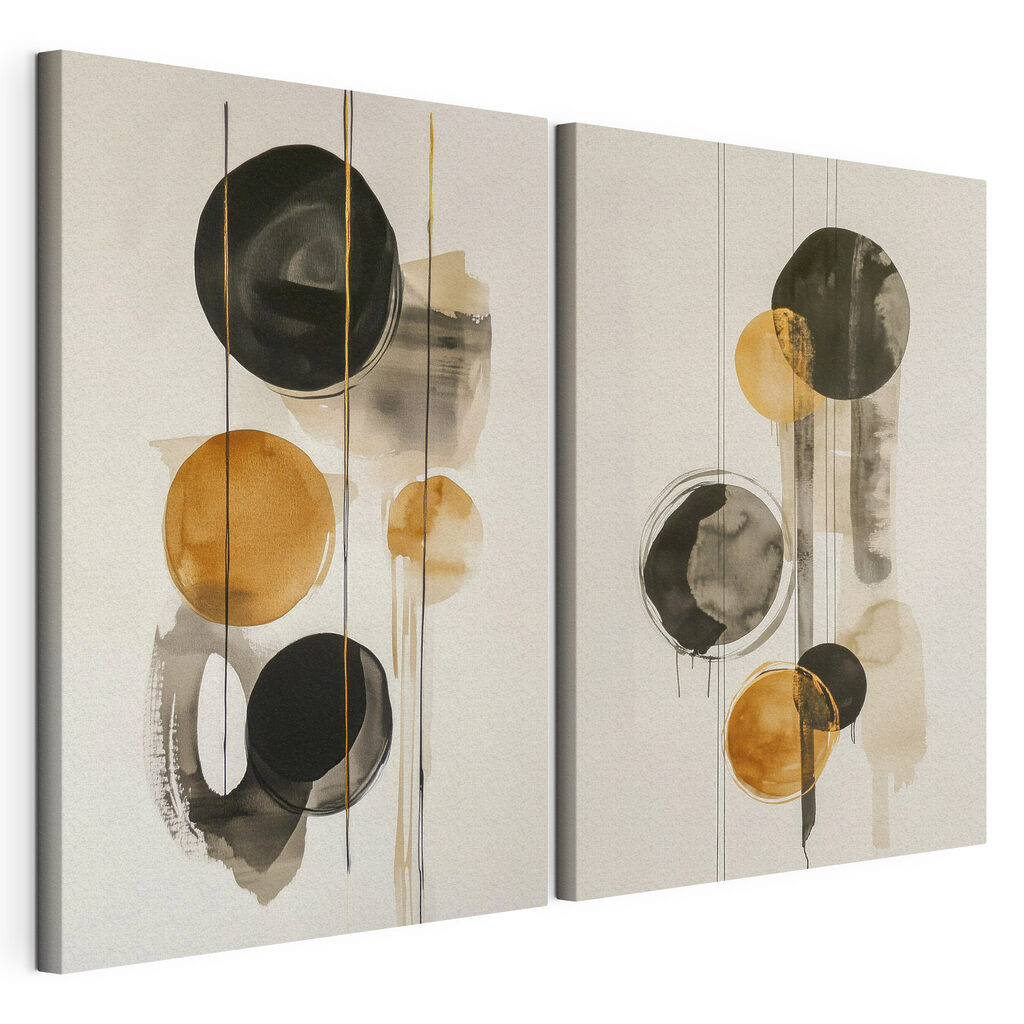 Painting of circles and lines