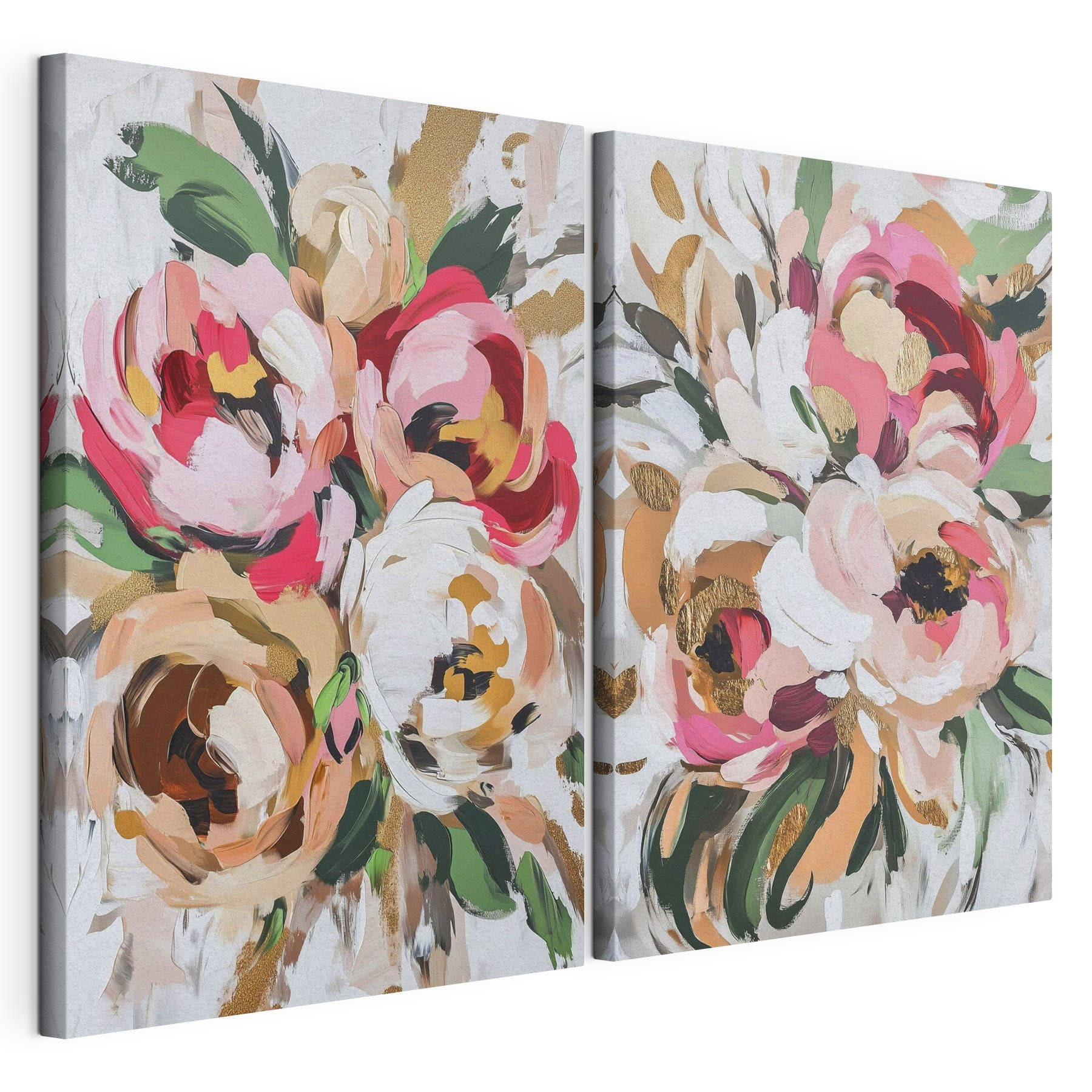 Painting of flowers on a white surface Painting of flowers on a white surface