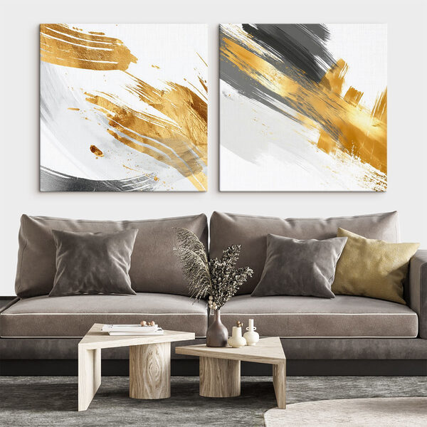 Abstract brush strokes in bold colors