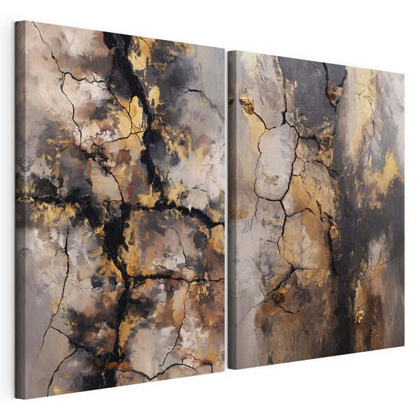 Textures abstraites aux contrastes marqués Impression sur toile modulaire Textures abstraites aux contrastes marqués