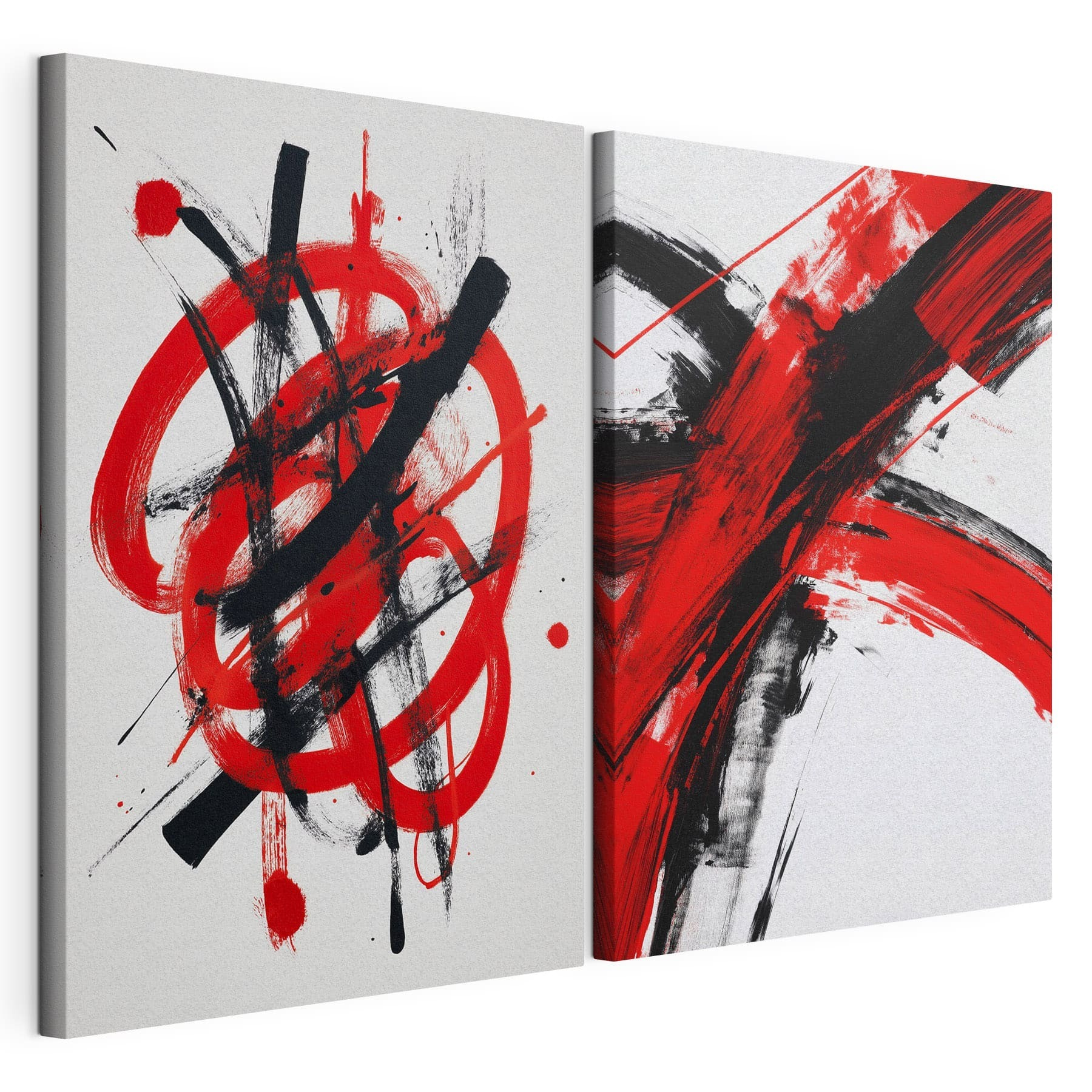 Red and black paint on a white surface Red and black paint on a white surface