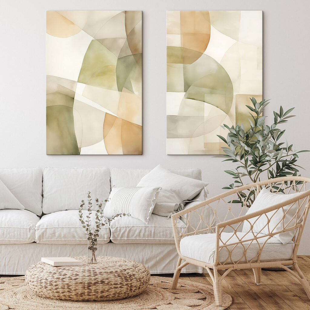 Soft hues and gentle shapes intertwine Soft hues and gentle shapes intertwine